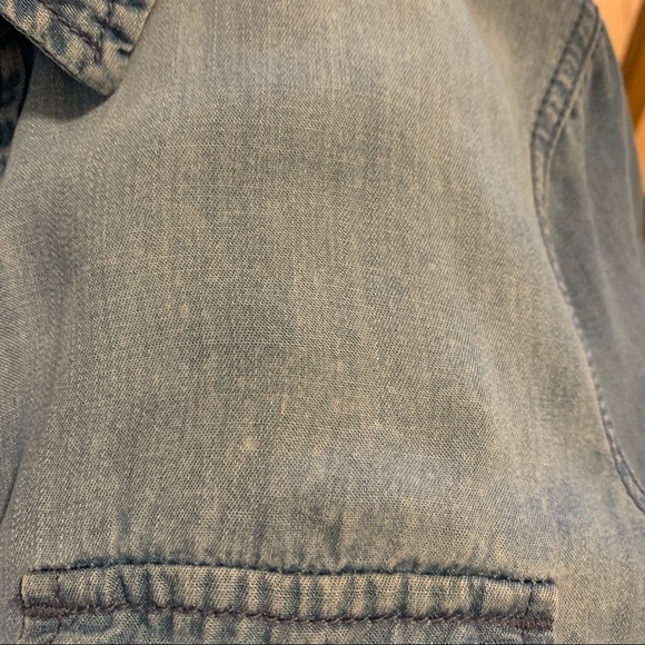 Forever 21 Button Front Chambray Light Wash Mini Shirt Dress Tunic Women’s S - Picture 13 of 13